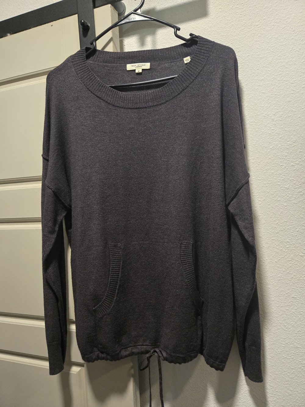 Max Studio Women's Crewneck Sweater - Dark Charcoal